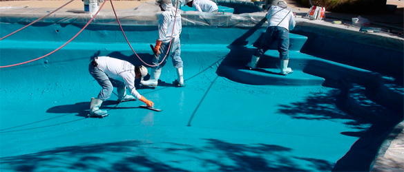 Rehabilitación piscina mediante revestimiento continuo